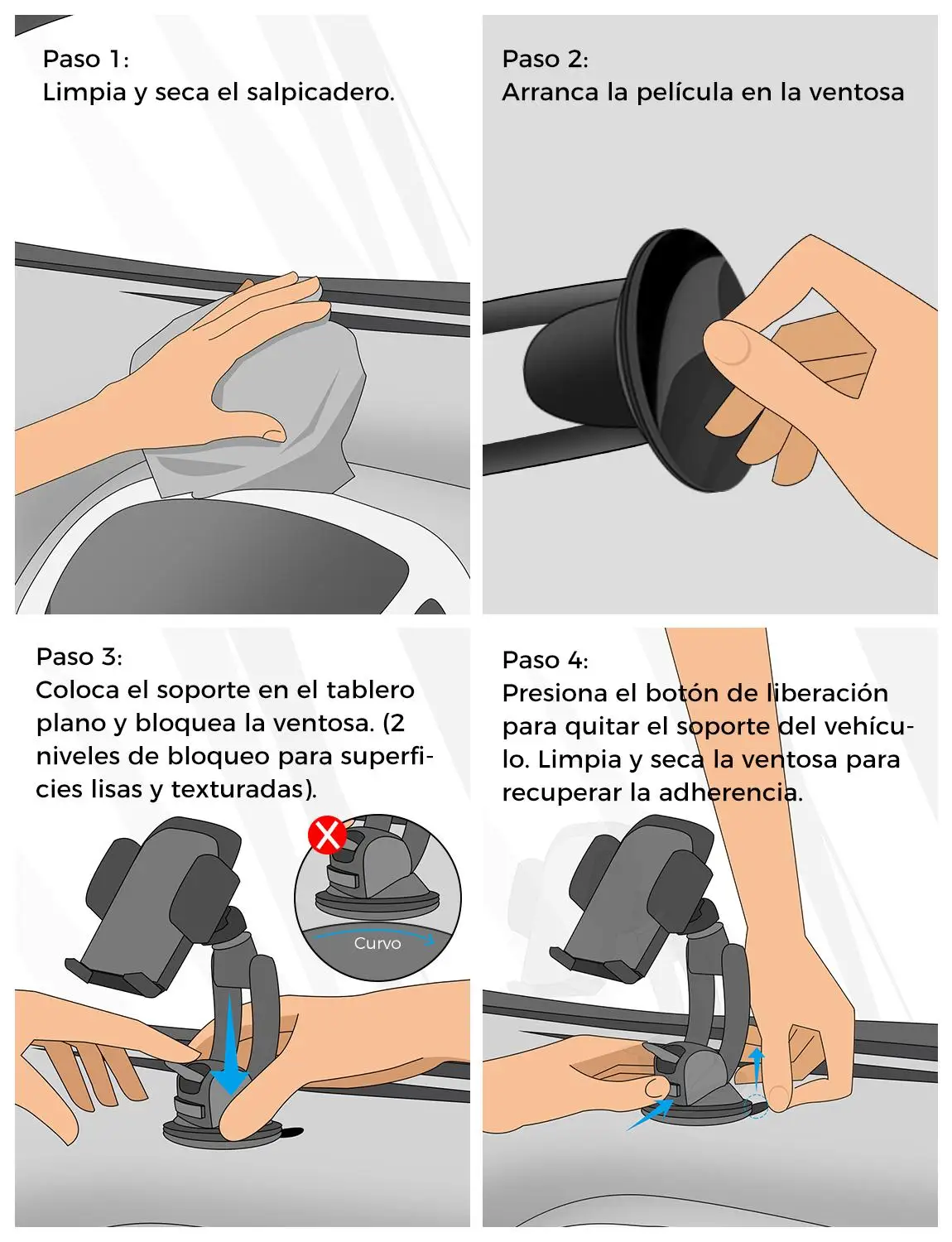 Mpow Grip Pro 2 Мобильный телефон универсальный автомобильный держатель Колыбель для лобового стекла приборной панели