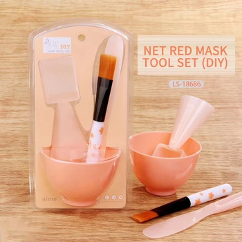 

4PCS Facial Mask Set Mixing Bowl Set Diy Facial Mask Mixing Tool Set And Silicone Facial Mask Brush Bowl Spoon Mask Tool Set