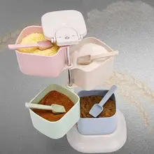 1 шт. пластиковая коробка для хранения приправ многофункциональная креативная вращающаяся коробка для приправ с 4 решетками модный контейнер для хранения приправ