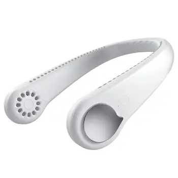 

Portable electric Fan Summer USB Rechargeable earphone design motor Fan Desk Lazy Hanging Neck Mute Cooling Fan Air Cooler