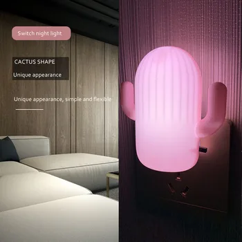 

Bedside Lamp Energy-Saving Lamps Cute Cactus Bedroom 0.5W 220V LED Switch Light Household Living Room Accessory