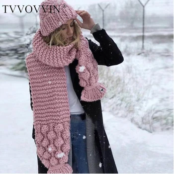 

TVVOVVIN Women L Burrball Asymmetrical Multicolor Long Keep Warm Scarf New Long Personality Fashion Tide Autumn Winter 2019 F923