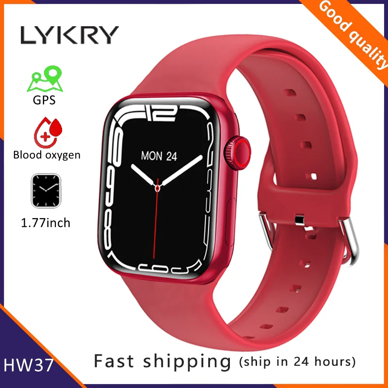 LYKRY HW37 Series 7 Smart Watch 1.77 inch Screen Customeized Dial Call  Watch Fitness Tracker For Android IOS PK HW22 W37 IWO 13|Smart Watches| -  AliExpress