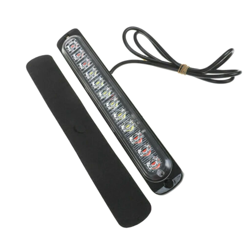 2PCS 7.5Inch Red/White/Red 12-LED Ultra-Slim Car Truck Emergency Beacon Flash Warning Hazard Strobe Light Bar | Автомобили и