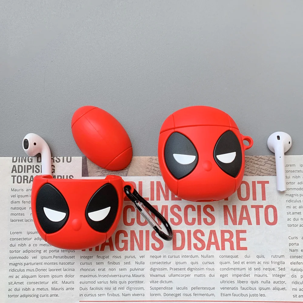 3D мультяшный милый чехол Marvel Deadpool для Airpods 1/2, силиконовые защитные наушники, аксессуары для Apple Airpods 1/2