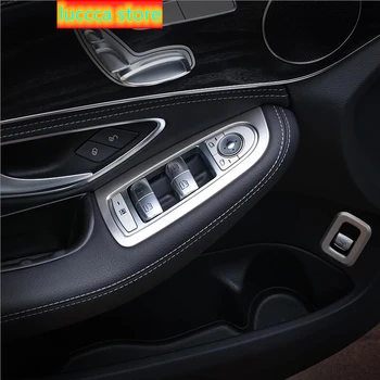 

Car Door Window Button Switch Panel Frame Trim For Mercedes Benz C Class GLC X205 W205 Armrest Panel Cover Accessories For LHD