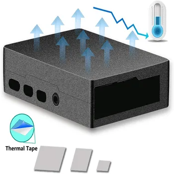 

iuniker Raspberry Pi 4 CNC Metal Case with Heatsink Shell without Cooling Fan for Raspberry Pi 4B (Black)