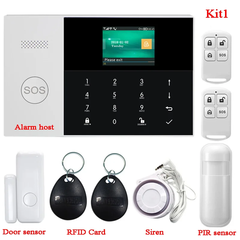 3G GSM WIFI Home Alarm System 433MHz SMS Call phone control PIR door sensor siren Hotel/Villa security 850/1900/900/1800MHz
