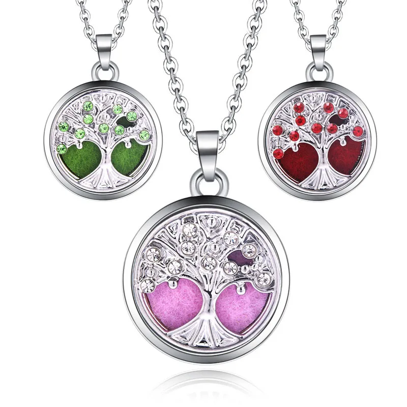 Tree Of Life Crystal Aromatherapy Necklace Essential Oil Diffuser