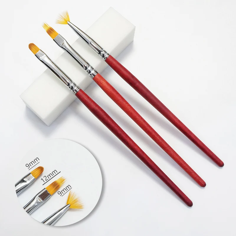 3pcs Dual-ended Nail Art Brushes