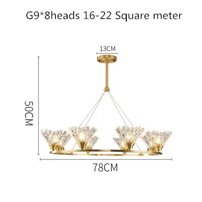 Современный минималистичный светильник, Роскошная лампа для спальни, креативный светильник для ресторана, хрустальные лампы для виллы - Цвет корпуса: 8 heads