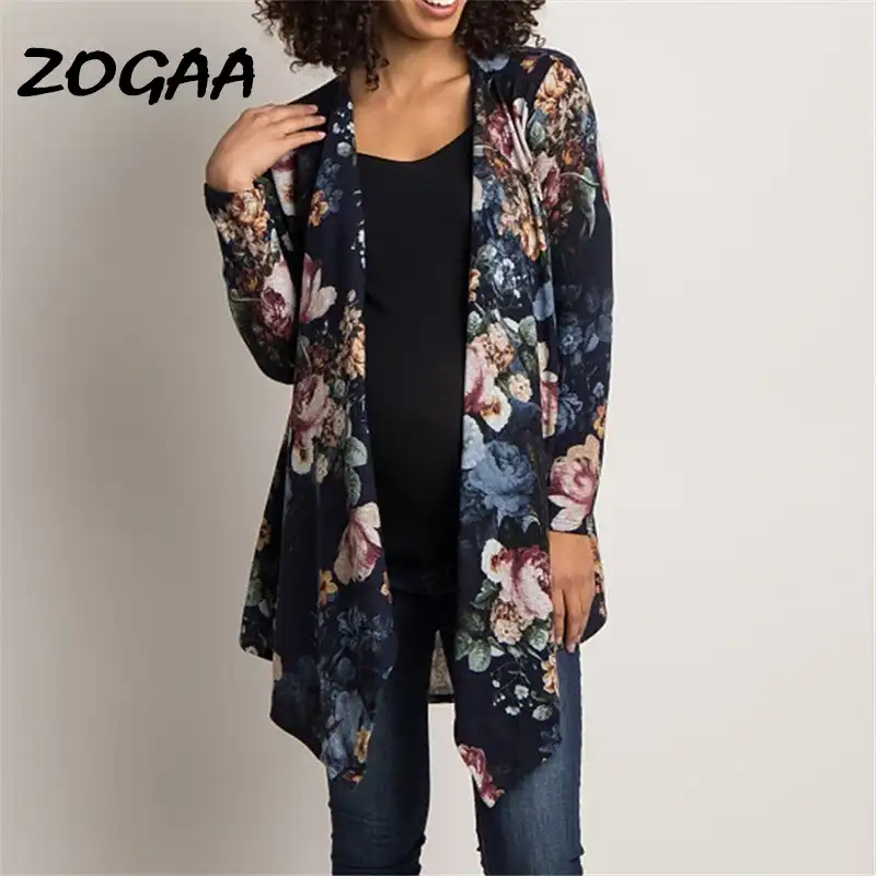 long printed cardigan