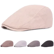 Мужские льняные хлопковые береты, шапки, классические газетные кепки, кепки для езды на открытом воздухе