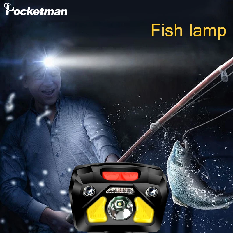 

20000LM Headlight LED induction built-in battery USB charging flashlight hand-free lamp