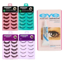 Несколько стилей 5 пар ручной работы Мягкие Накладные ресницы с накладными ресницами прозрачный клей для макияжа глаз инструменты для наращивания ресниц Красота
