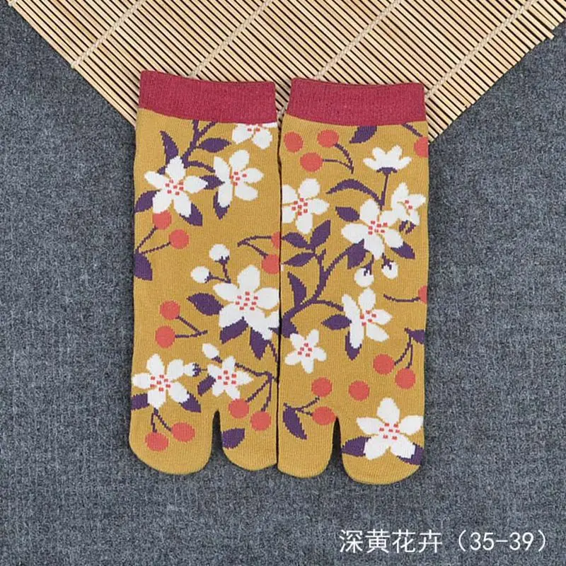 Pattern 7 (35-39) 1 пара, женские, мужские, японские, ниндзя, разноцветные, с разрезом, сандалии, средние, короткие, гэта, кимоно, Вьетнамки, носки, смесь хлопка, ZXY9856 - Цвет: Pattern 7 (35-39)