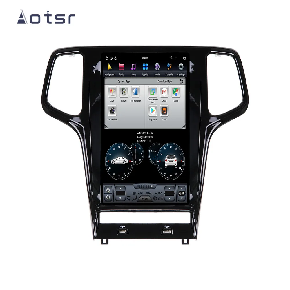 13.6 INCH PX6 Android 9 Tesla Style Vertical Screen GPS Navigation Car Multimedia Radio Player For Jeep Grand Cherokee 2010-2019