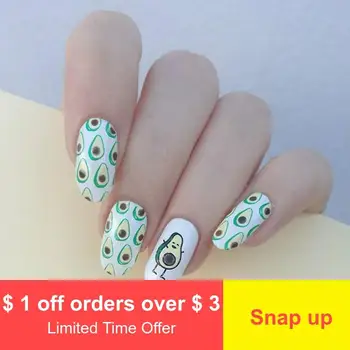 

New avocado hand-painted tulip flower nail sticker nail applique