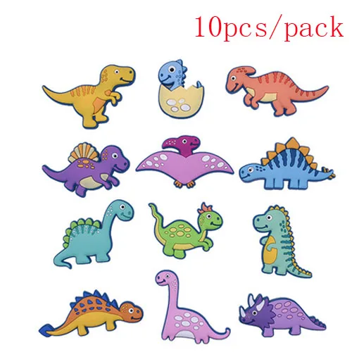 10 pcs dinosaur 3D мультяшный магнит на холодильник сувенир еда Животные Автомобили овощи фрукты магниты для холодильников детские игрушки подарок для мальчиков и девочек - Цвет: 10 pcs dinosaur
