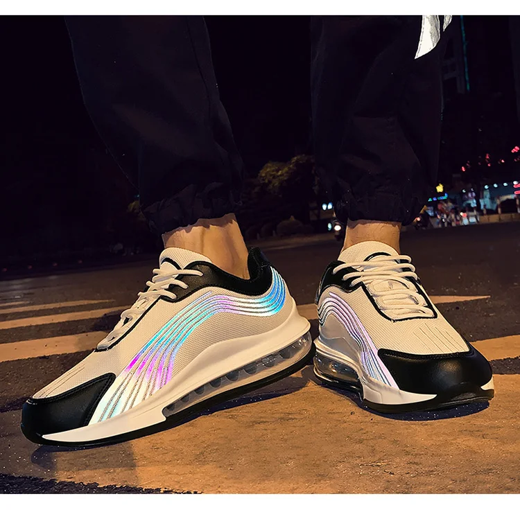 Мужские кроссовки для бега, спортивная обувь на воздушной подушке, светоотражающие уличные беговые кроссовки, мужские кроссовки, светильник, спортивная обувь, Баскетбольная обувь