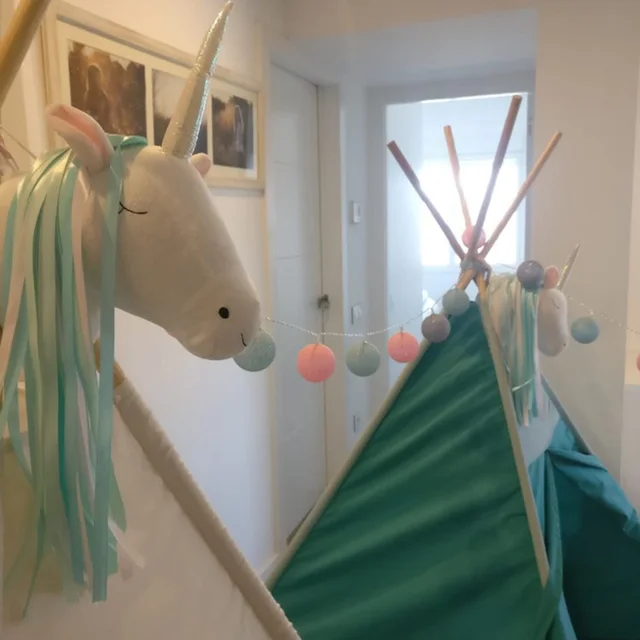 Nordic Toys Unicorn Stuffed Animal Head Wall Mount Decoration Baby Room Nursery Decor Macrame Wall Hanging Girl Birthday Gift 6