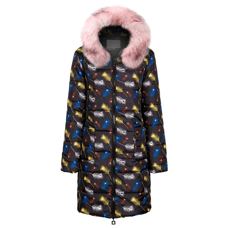 JAYCOSIN Для женщин зимние Jacketfamale комплекты с курткой для детей принт длинный пуховик; домашние тапочки из хлопка для женщин пальто с капюшоном стеганая куртка верхняя одежда, теплое пальто