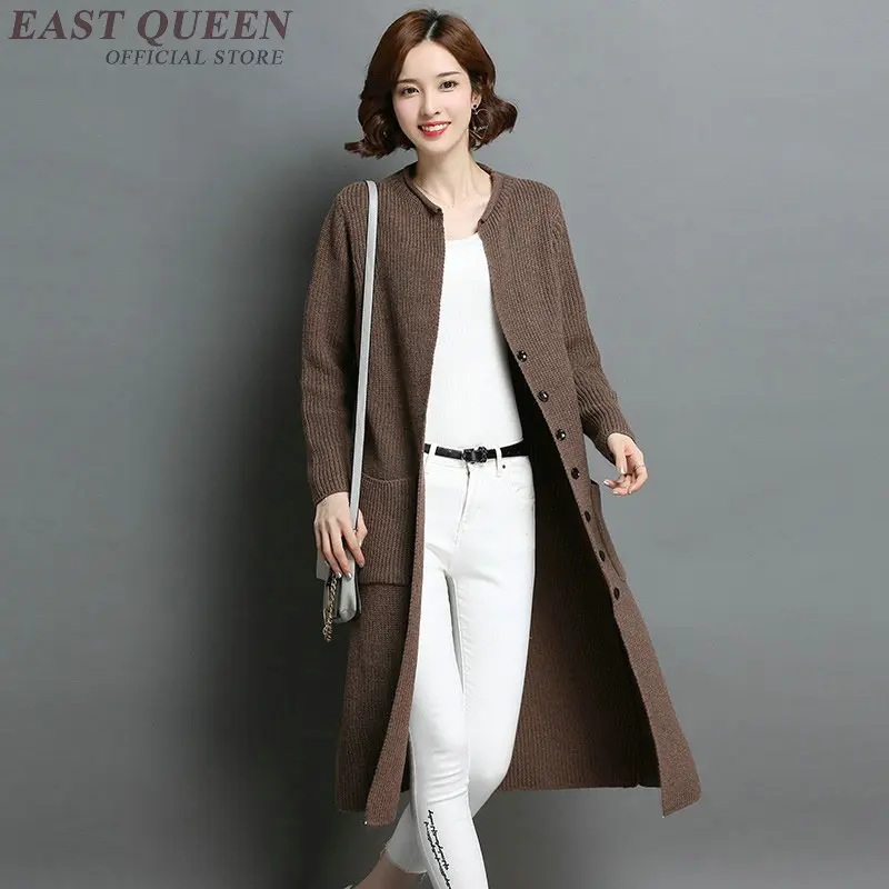 ^*Best Offers Women Long Sweater Cardigan Fashion Autumn Winter Long Sleeve Loose Thick Knitted Long Cardigan Women Sweaters Coats AA4889