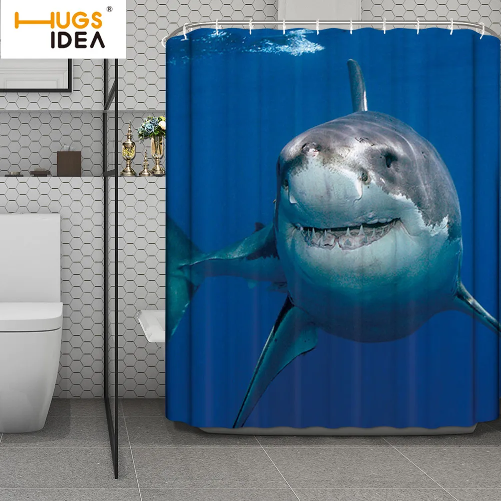 HUGSIDEA 3D под морем Шторки для душа с принтом прохладное животное акула водонепроницаемый занавес для ванной s полиэстер ткань Шторка для ванной