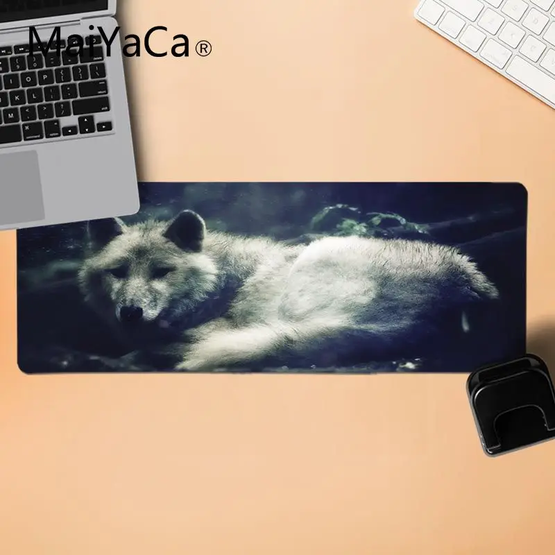 MaiYaCa белый и черный волк большой коврик для мыши ПК компьютерный коврик противоскользящие прочные силиконовые компьютерные коврики