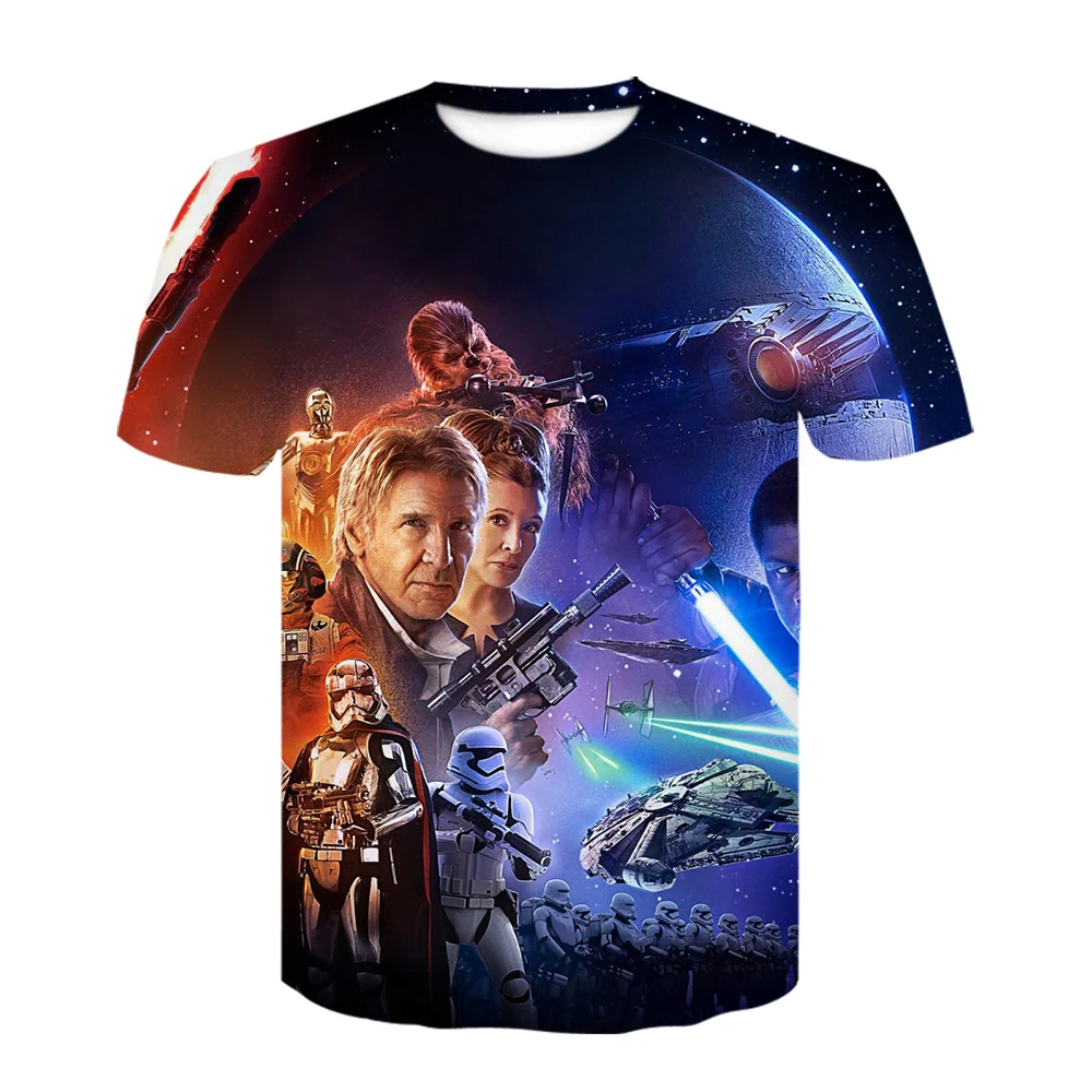 Новинка года, футболка с 3D принтом «Звездные войны» Мужская, женская, Детская футболка с Йодой Веселые топы, футболка модная рубашка повседневные мужские футболки - Цвет: D-687