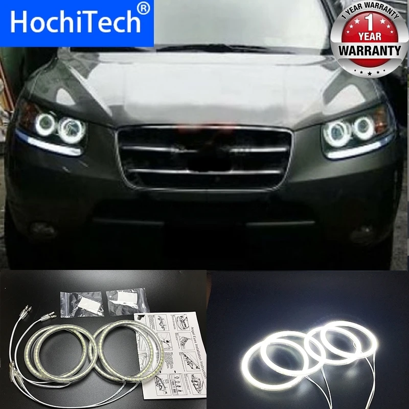 HochiTech для hyundai Santa Fe santafe ультра яркий SMD белый светодиодный ангельские глазки 2600LM 12 В halo Кольцо Комплект дневной ходовой светильник DRL