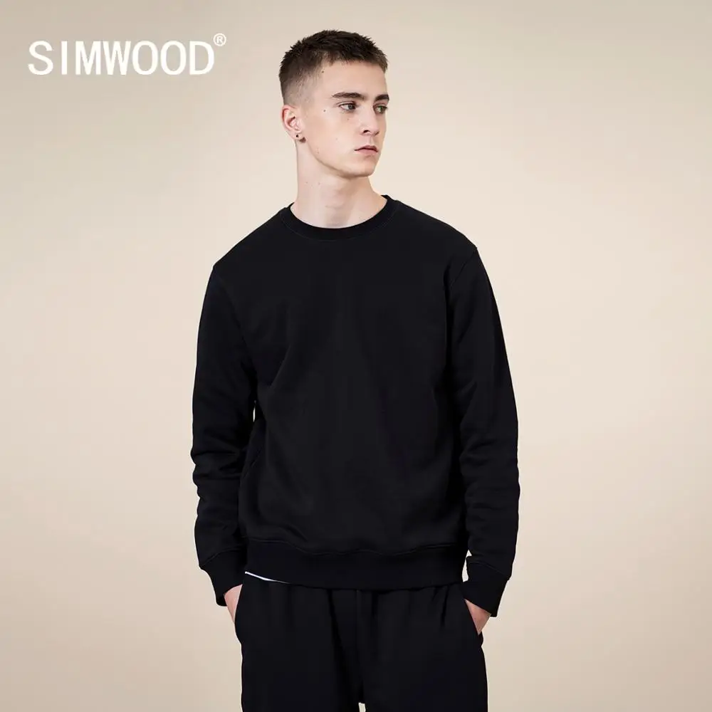 Fleece Hoodie Sweatshirts Pullover Thick-Fabric SIMWOOD Spring Winter 390g Jogger Athletic
