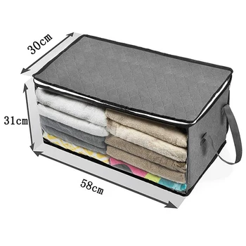 

1xFoldable Storage Bag Clothes Blanket Quilt Closet Sweater Organizer Box Pouch