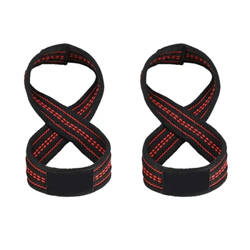 

2pcs Figure 8 Weight Lifting Straps Deadlift Wrist Strap Pull-ups Wrist Support Gym Training Belt ZJ55