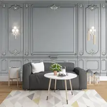 Пользовательские 3D Настенные обои Европейский Элегантный декоративный фон для стены серый имитация мебель украшение на стену