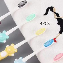 4 шт./компл. зубная щетка для ухода за полостью рта Нескользящие ручной мягкая чистка зубов с героями мультфильмов дети Зубная щётка комплект разные цвета