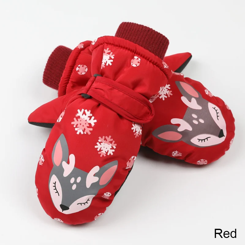 YEABIU/Новые Зимние Вязаные Лыжные перчатки детские теплые перчатки для От 8 до 12 лет мальчиков и девочек, зимние теплые бархатные Утепленные Перчатки - Цвет: red