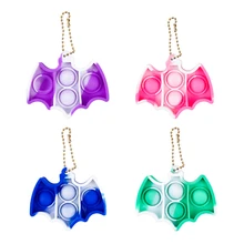 Porte clés à motif de chauve souris, jouets Fidget, Push Bubble Pops, en Silicone souple anti stress, pour adultes, garçon et fille, cadeaux de noël, nouvelle collection 