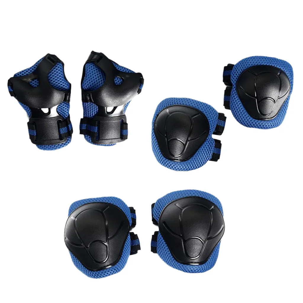 6 Pcs Kids Children Inline & Roller Skating Scooter Knee Wrist Elbow Pad Guard for Roller Skating Scooters Skateboards Cycling