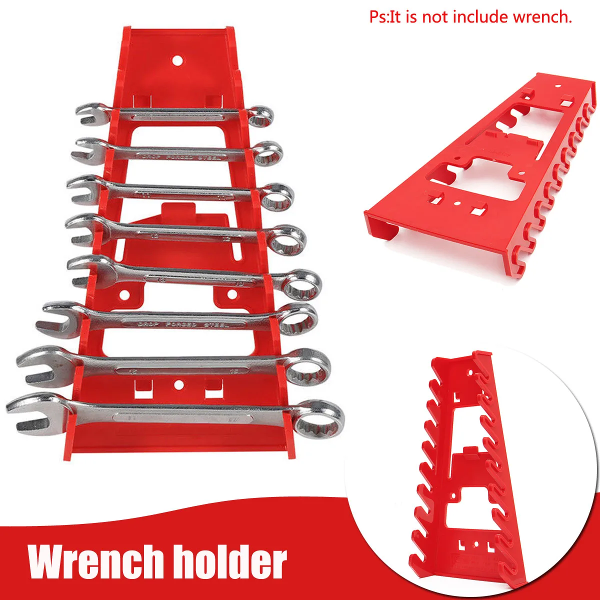 

Doersupp Wrench Spanner Tool Organizer Sorter Holder Wall Mounted Tool Storage Tray Socket Storage Rack Plastic Tools Organizer