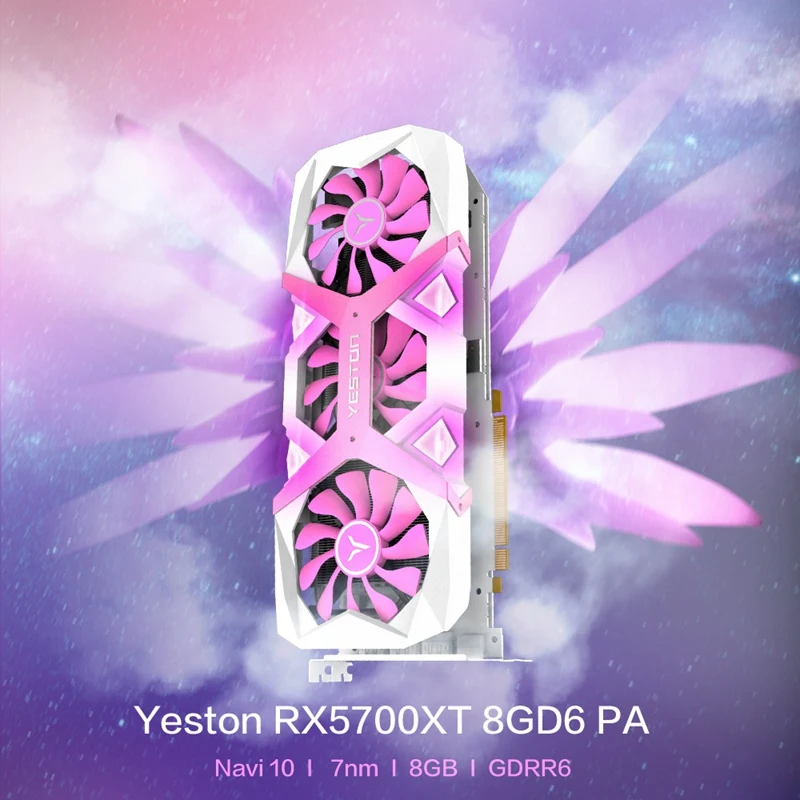 Yeston RX5700XT-8G D6 PA Graphic Card Navi 10/7Nm RDNA PCI Express 4.0
Low Power Consumption GPU