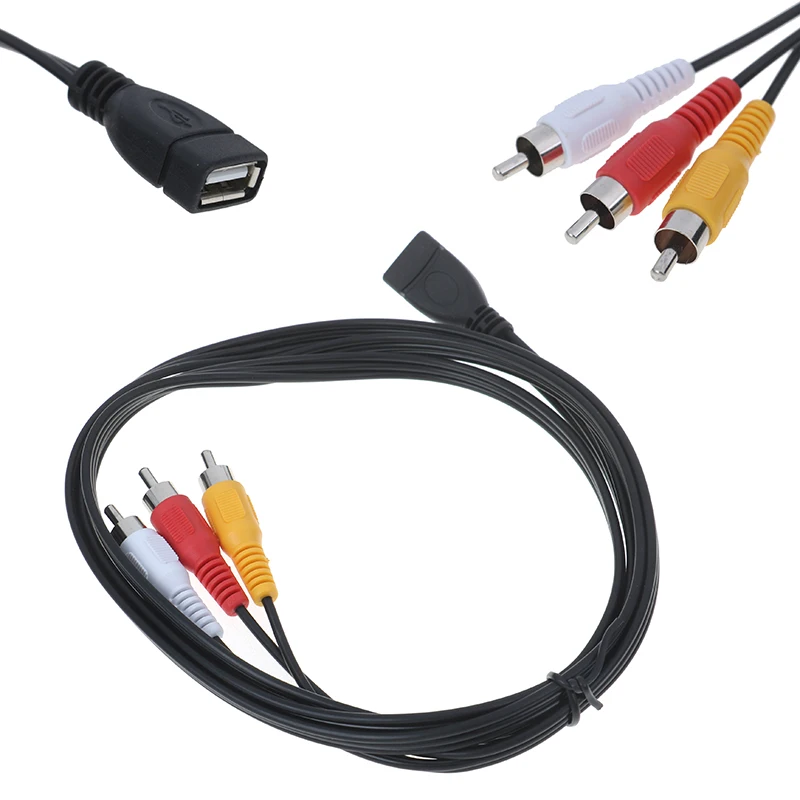 5 feet/1.5m USB 2.0 Female to 3 RCA Male Video A/V Practical for Camcorder Adapter Great AV equipment | Электроника