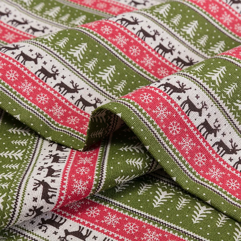 Сырая льняная полиэфирная ткань для Рождественского украшения или zakka сумка для хранения швейный материал TJ0406