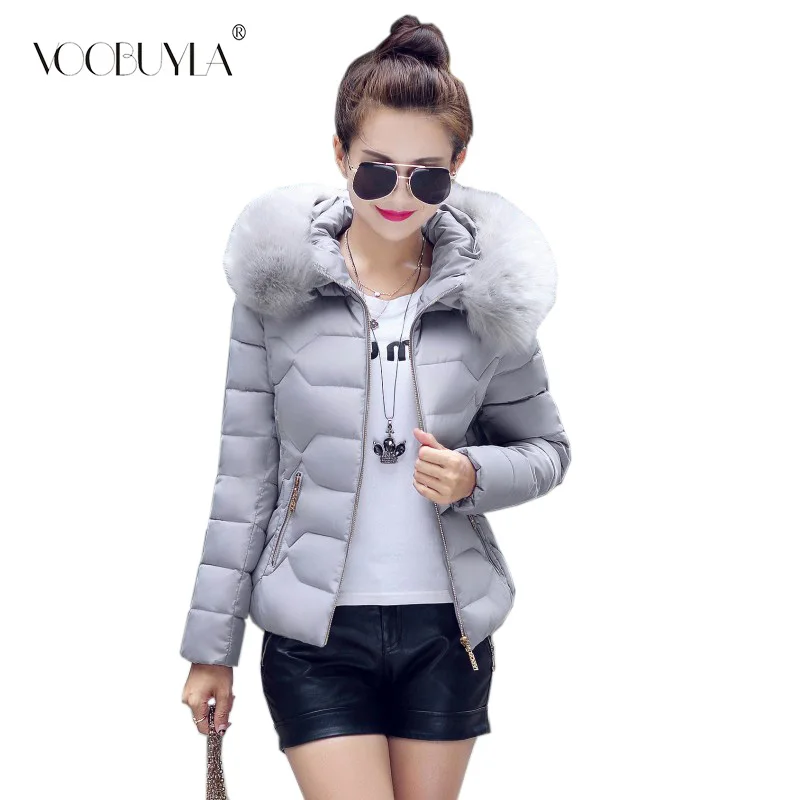 Voobuyla/зимняя куртка для женщин; парка с капюшоном из искусственного меха; пальто; женская теплая зимняя куртка с длинными рукавами; пальто; Mujer; стеганые Топы