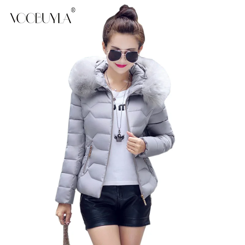 

Voobuyla Winter Jacket Women Faux Fur Hooded Parka Coats Female Long Sleeve Thick Warm Snow Wear Jacket Coat Mujer Quilted Tops