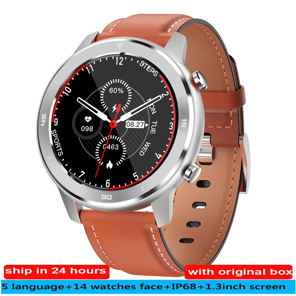 DT78 Смарт-часы для мужчин фитнес-трекер для женщин беспроводные устройства IP68 Смарт-часы пульсометр наручные часы KSR914 Смарт-часы VS DT98 - Цвет: leather orange