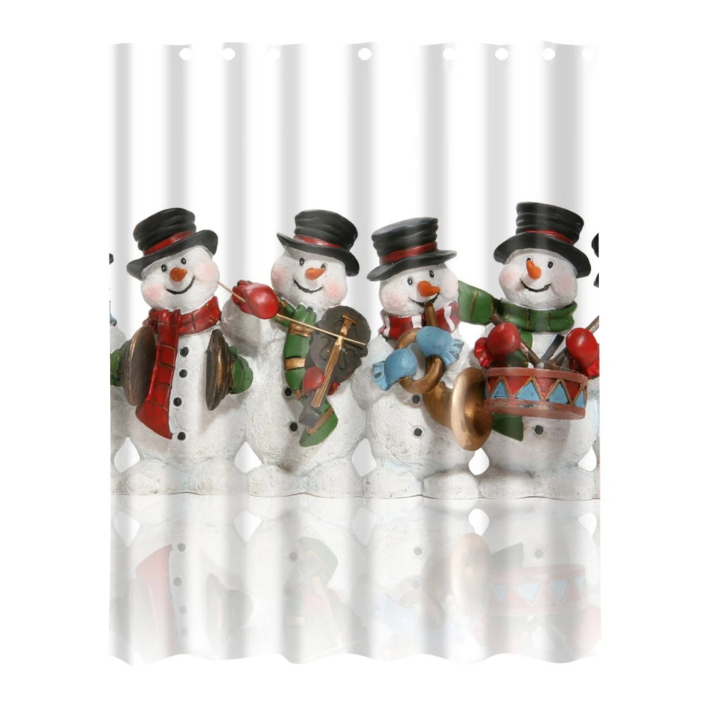 Four snowmen Рождественская серия, цифровая печать, креативная Рождественская шторка для ванной, занавеска для ванной, идеальная Рождественская Праздничная Декорация - Цвет: Four snowmen