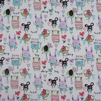 

Factory direct small animal printed canvas, 12A cotton printed canvas, handmade DIY printed fabric