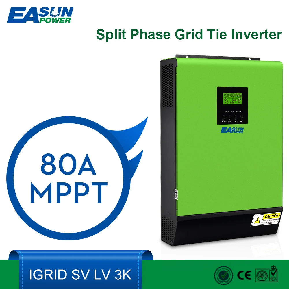 Источник питания EASUN 3KVA 24V 110VAC сетчатый солнечный инвертор 2000W 80A MPPT солнечная
