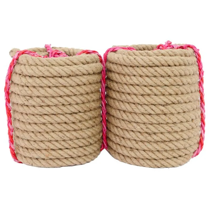 28mm Thick Natural Jute Hessian Rope Cord Braided Twisted Decking Boating Garden